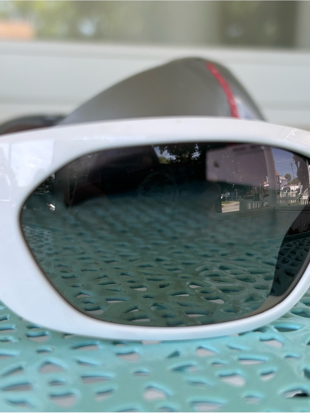 Prada White Frame Sunglasses with Dark Gray Lenses - Picture 5 of 8